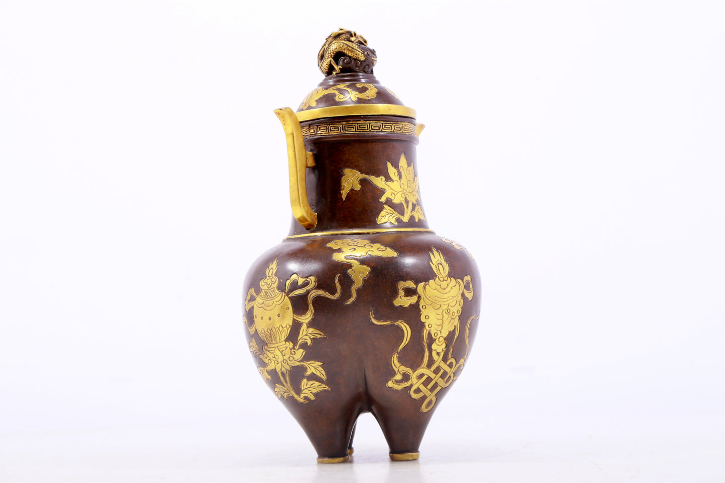 An exquisite gilt copper amphorae with magic weapon pattern