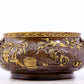 An exquisite gilt copper landscape and animal ear censer