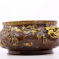 An exquisite gilt copper landscape and animal ear censer