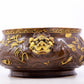 An exquisite gilt copper landscape and animal ear censer