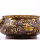 An exquisite gilt copper landscape and animal ear censer