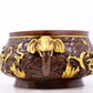 An exquisite gilt copper double-eared censer with 'sea water and dragon' patterns