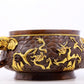 An exquisite gilt copper double-eared censer with 'sea water and dragon' patterns