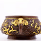 An exquisite gilt copper double-eared censer with 'sea water and dragon' patterns