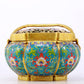 An exquisite cloisonné censer with lotus pattern