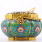 An exquisite cloisonné censer with lotus pattern