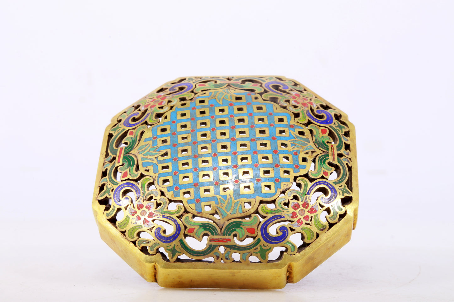 An exquisite cloisonné censer with lotus pattern