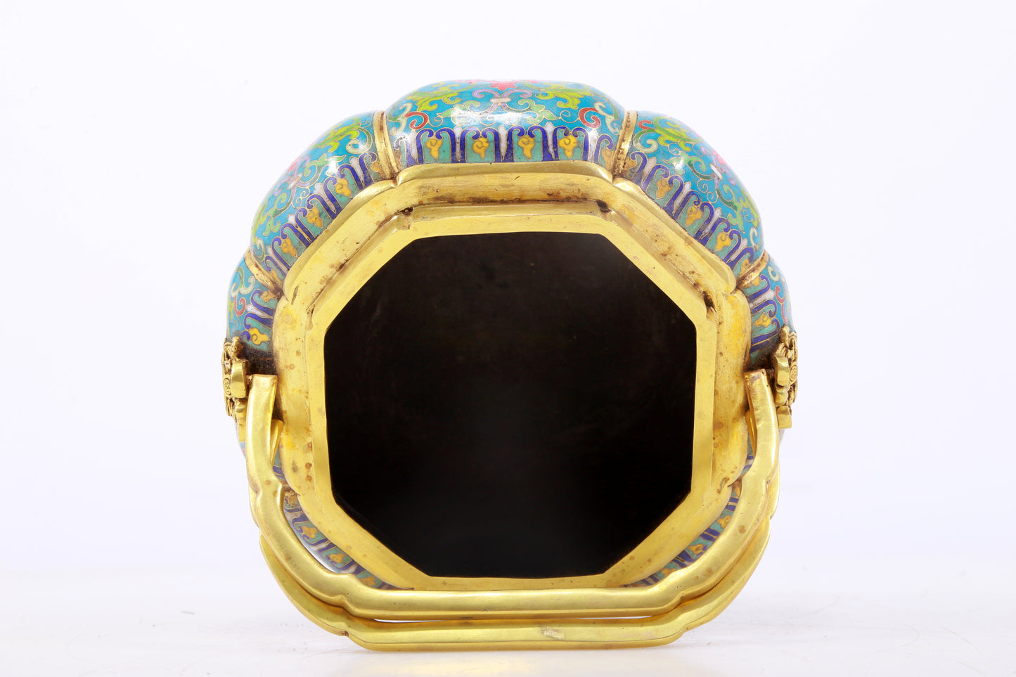 An exquisite cloisonné censer with lotus pattern