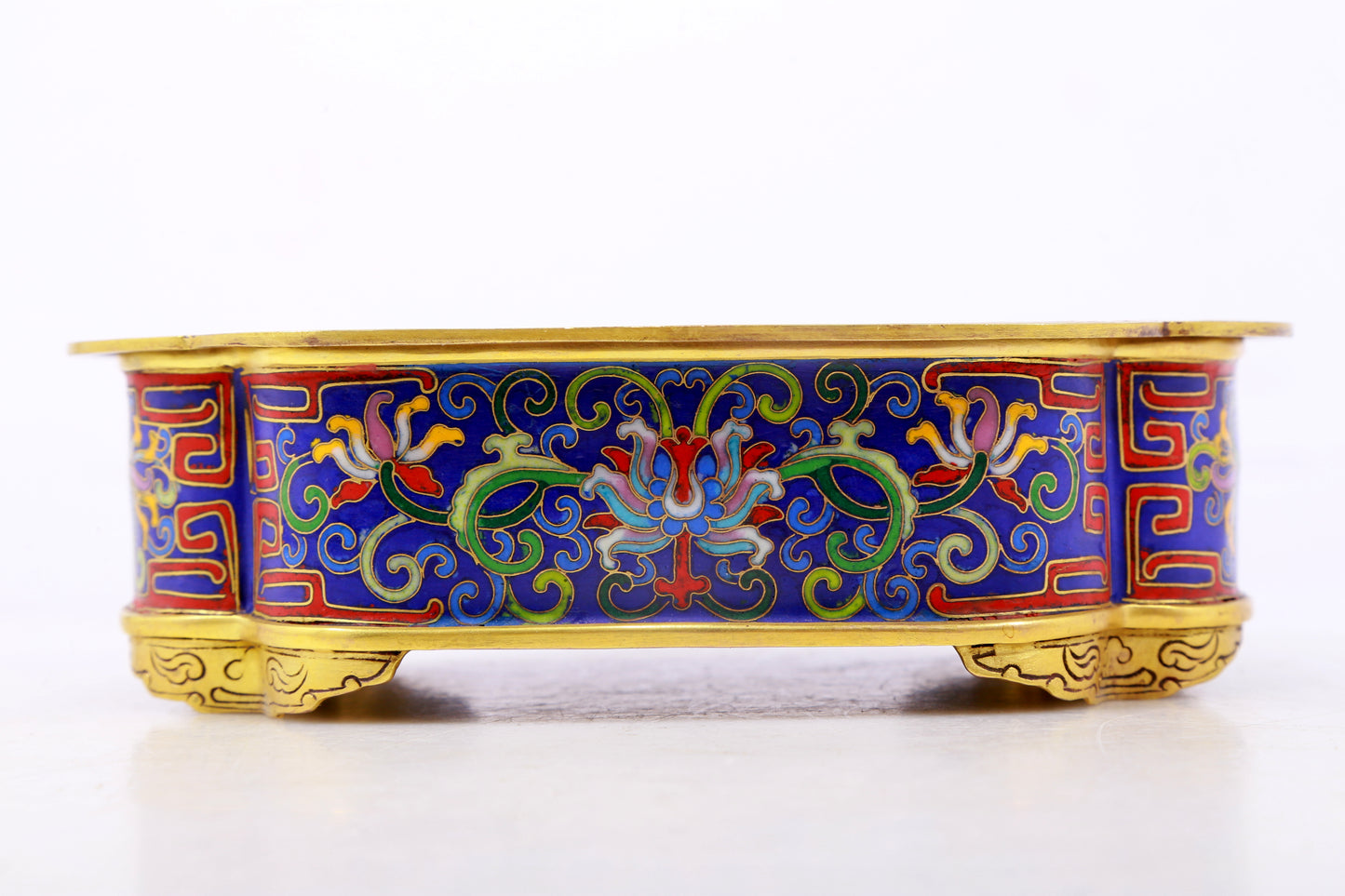 An exquisite cloisonné censer with lotus pattern