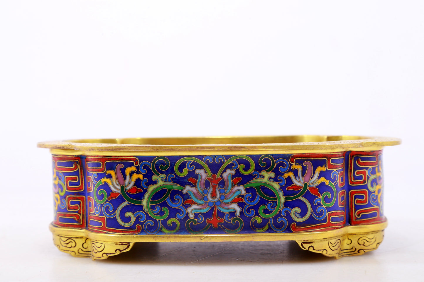 An exquisite cloisonné censer with lotus pattern