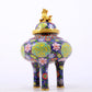 An exquisite cloisonné 'flower and dragon' tripod stove