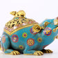 An exquisite cloisonné rat-shaped censer