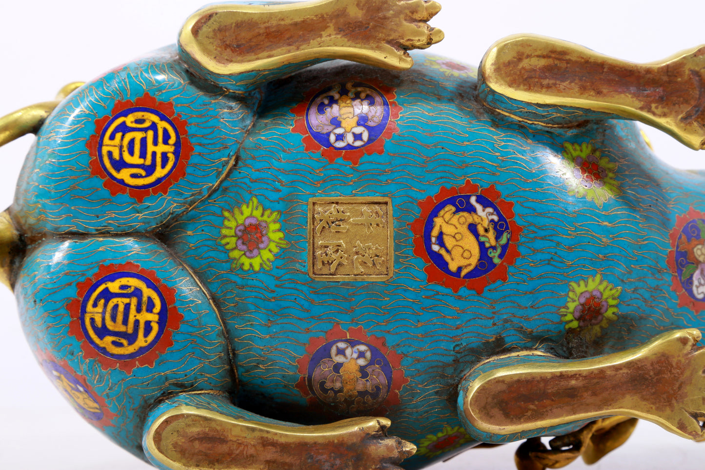 An exquisite cloisonné rat-shaped censer