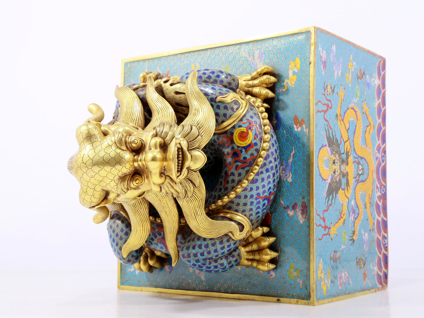 A perfect cloisonné 'Cloud and Dragon' seal