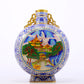 An exquisite cloisonne 'landscape and dragon' pattern amphorae