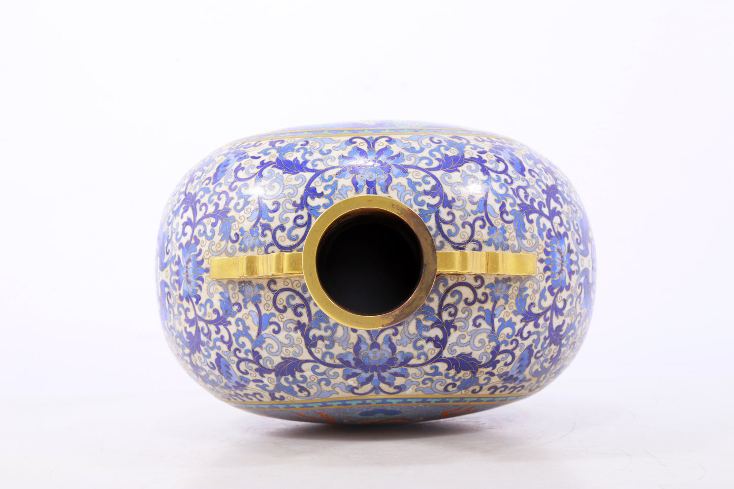 An exquisite cloisonne 'landscape and dragon' pattern amphorae