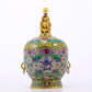 An exquisite cloisonne 'Lotus and dragon' pattern box