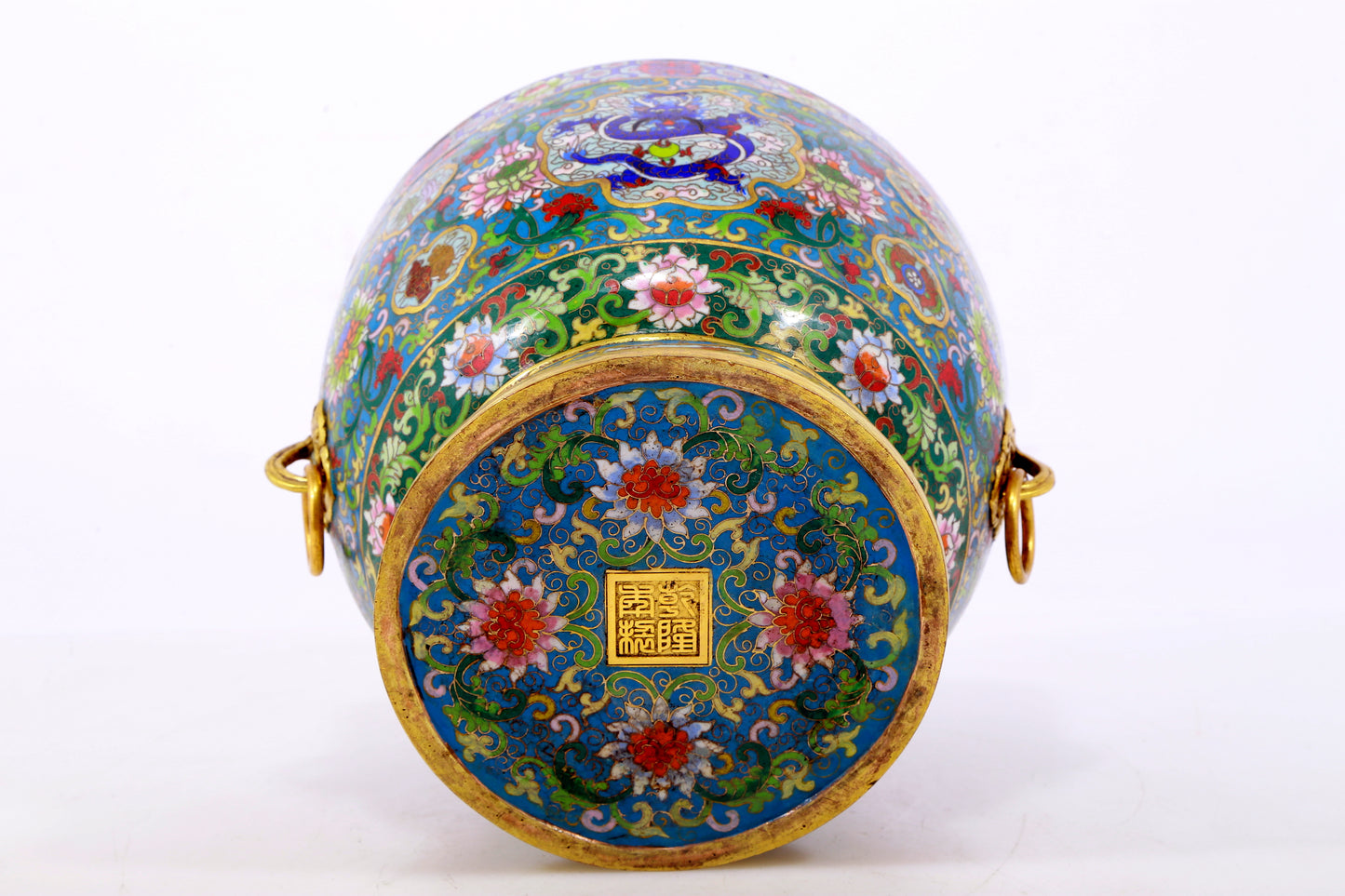 An exquisite cloisonne 'Lotus and dragon' pattern box