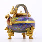 An exquisite cloisonné dragon-patterned tripod ewer