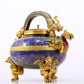 An exquisite cloisonné dragon-patterned tripod ewer