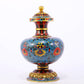 An exquisite cloisonné pot with lotus pattern