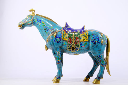 A perfect cloisonné horse ornament