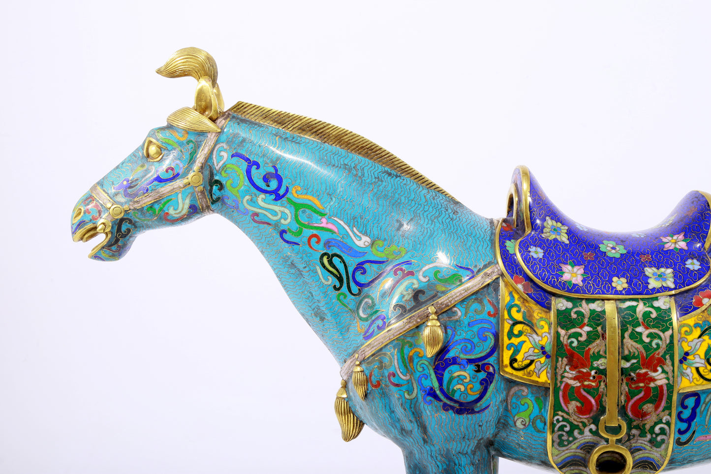 A perfect cloisonné horse ornament