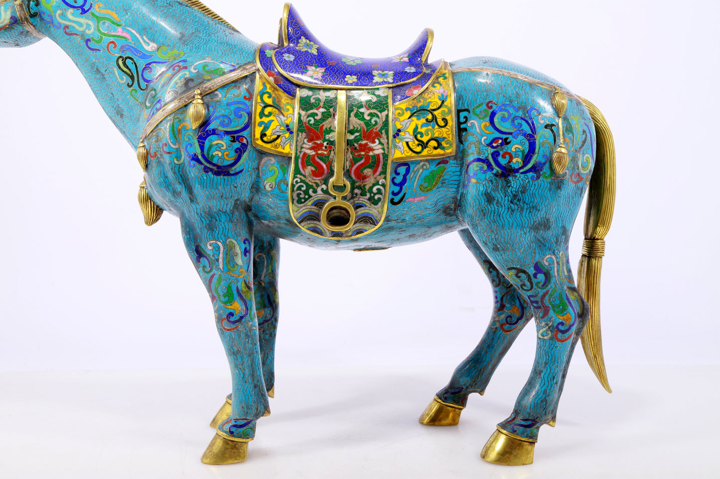 A perfect cloisonné horse ornament