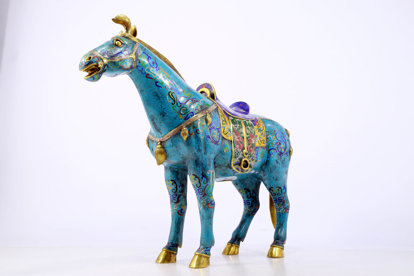 A perfect cloisonné horse ornament