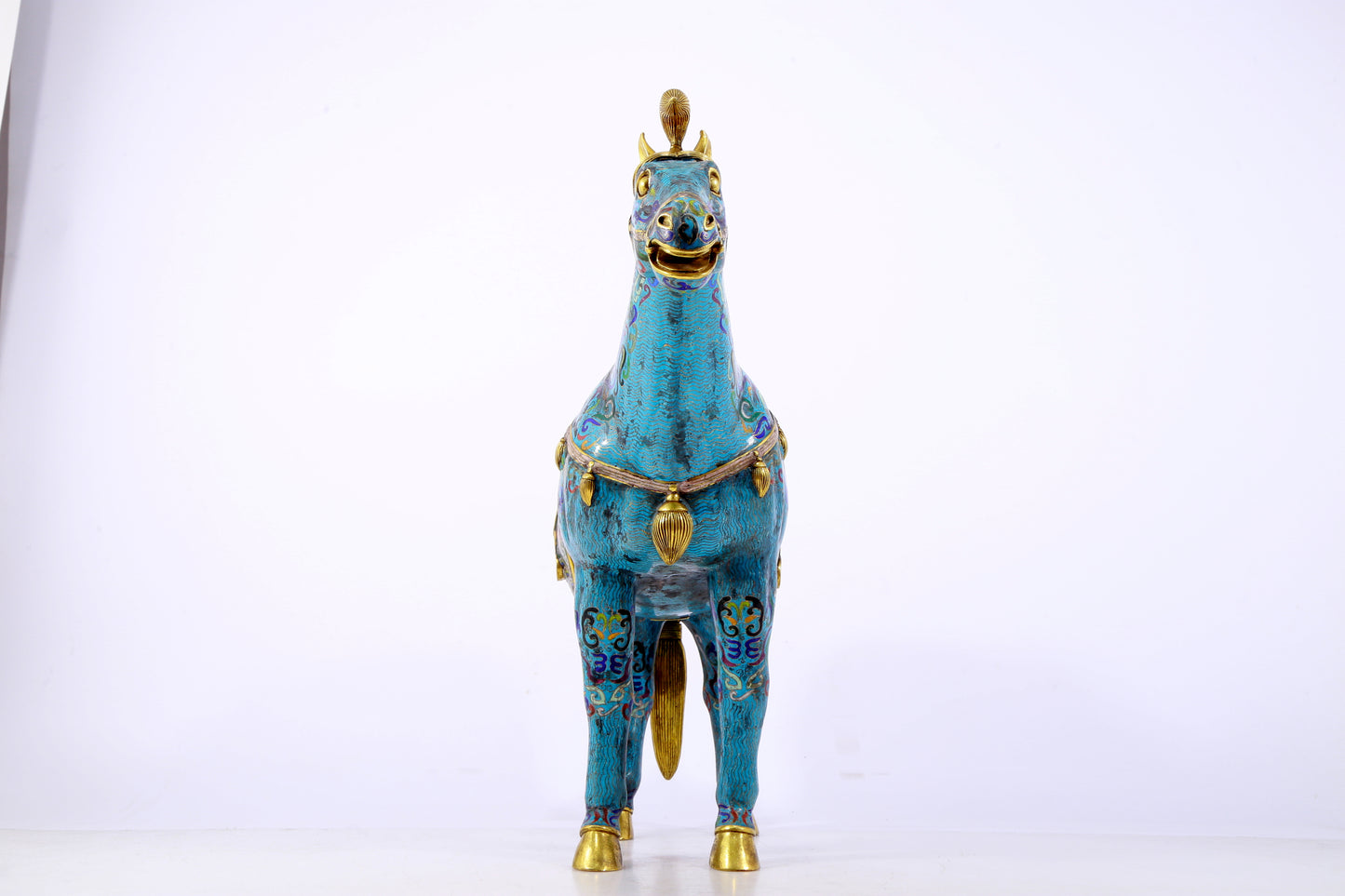 A perfect cloisonné horse ornament