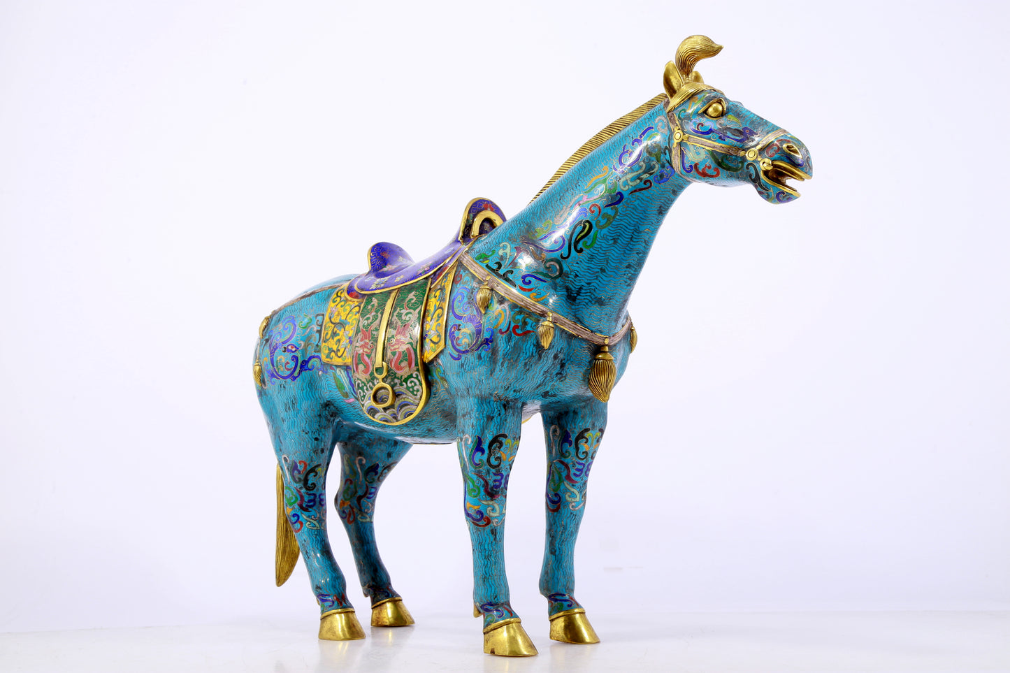 A perfect cloisonné horse ornament