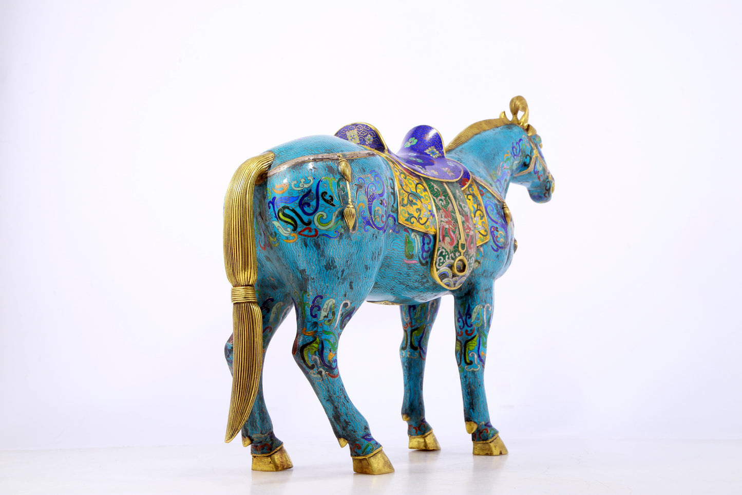 A perfect cloisonné horse ornament