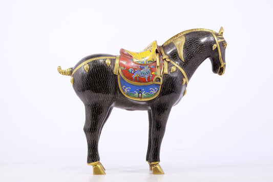 A perfect cloisonné horse ornament