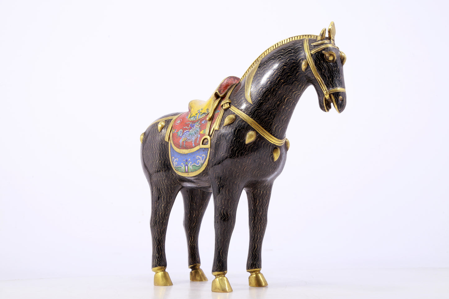 A perfect cloisonné horse ornament