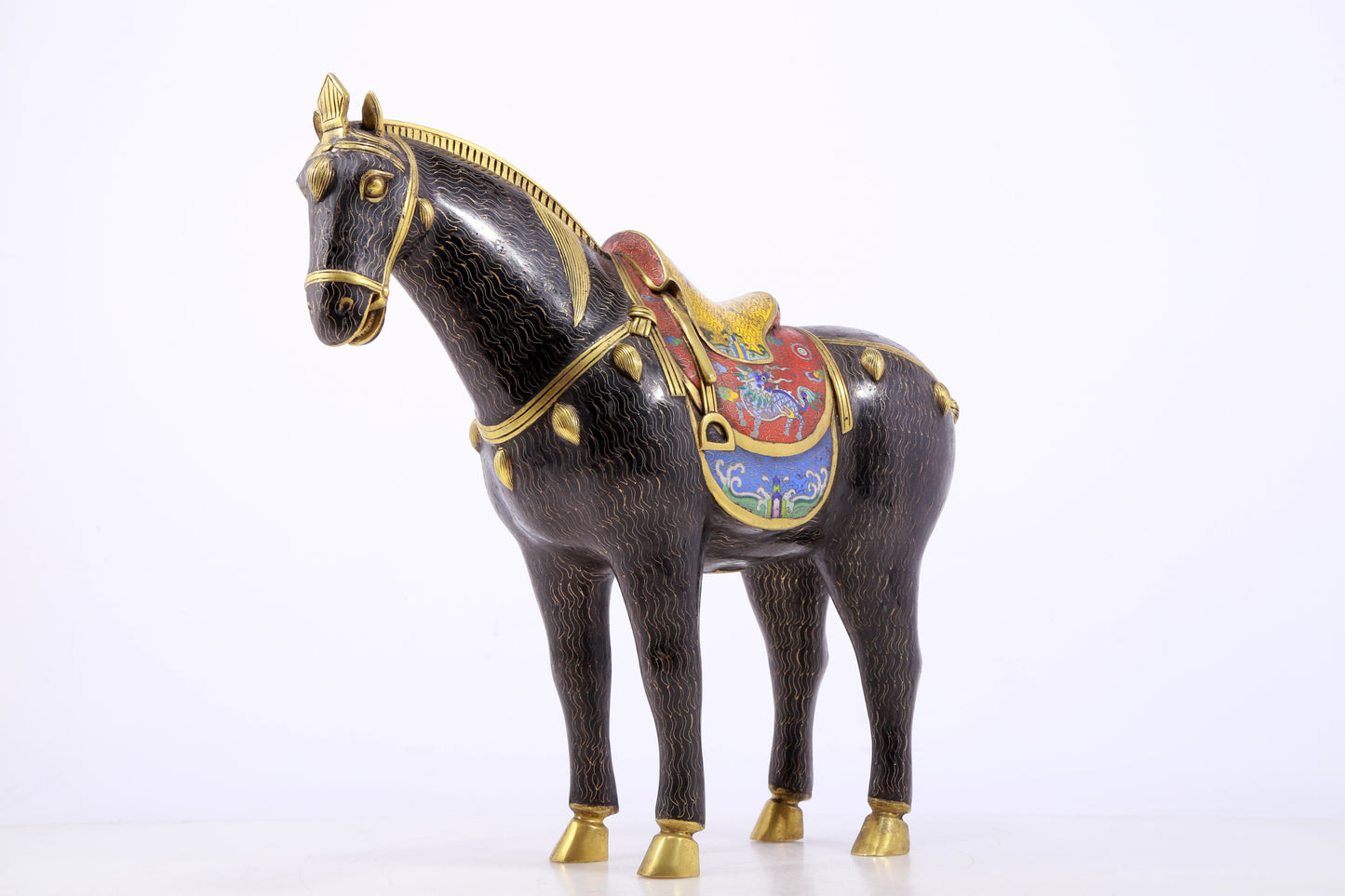 A perfect cloisonné horse ornament