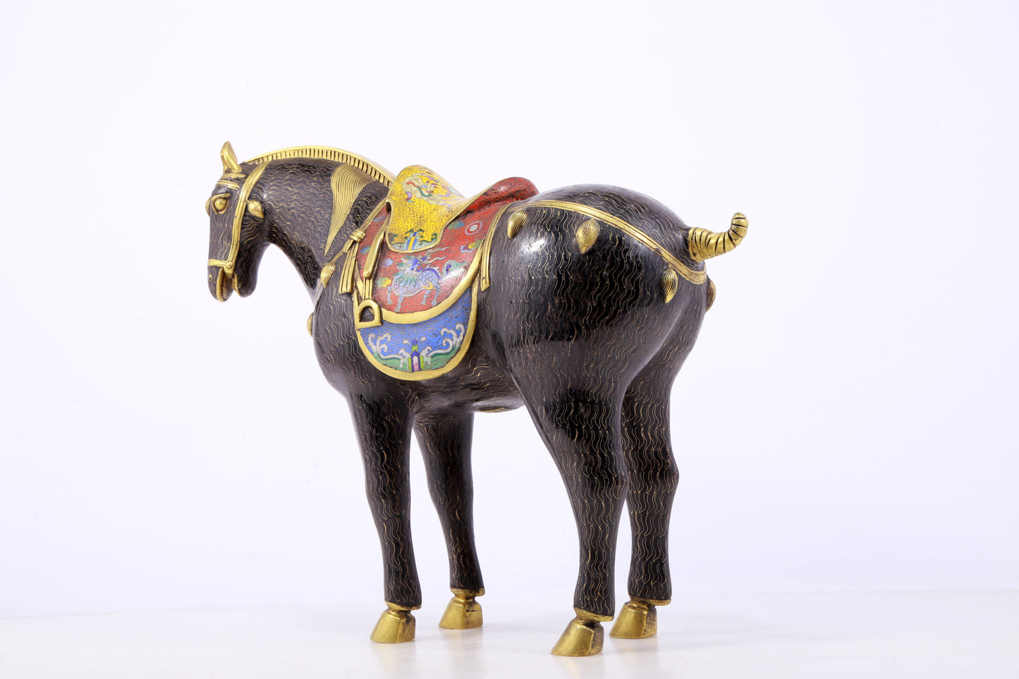 A perfect cloisonné horse ornament