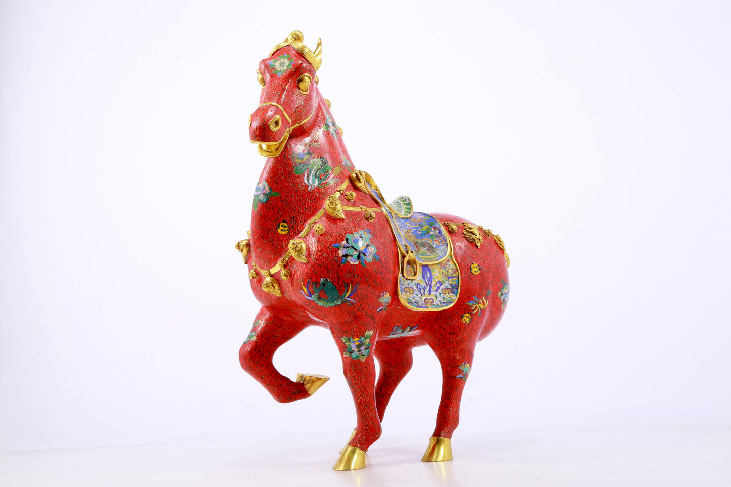 A perfect cloisonné horse ornament