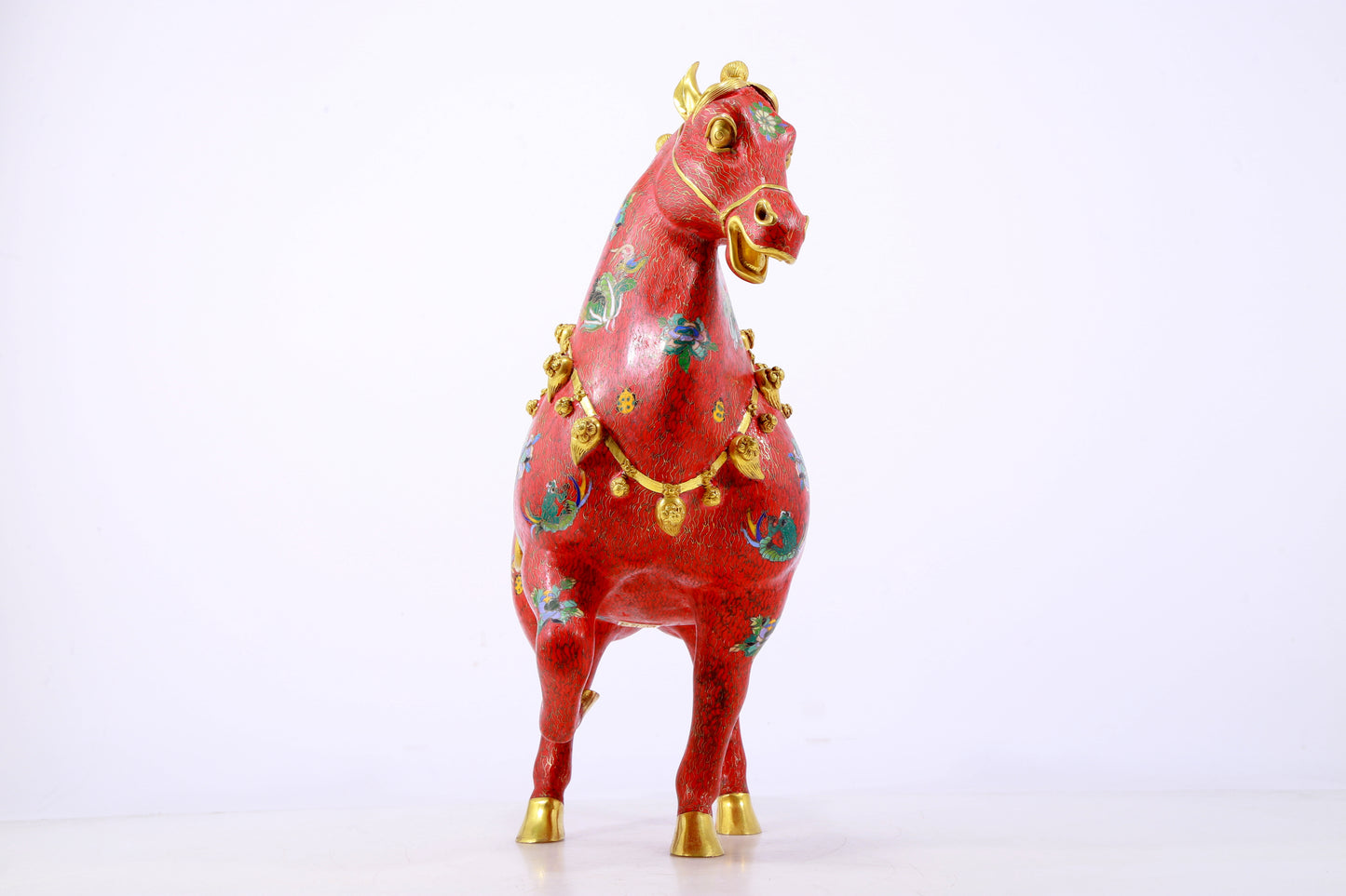 A perfect cloisonné horse ornament