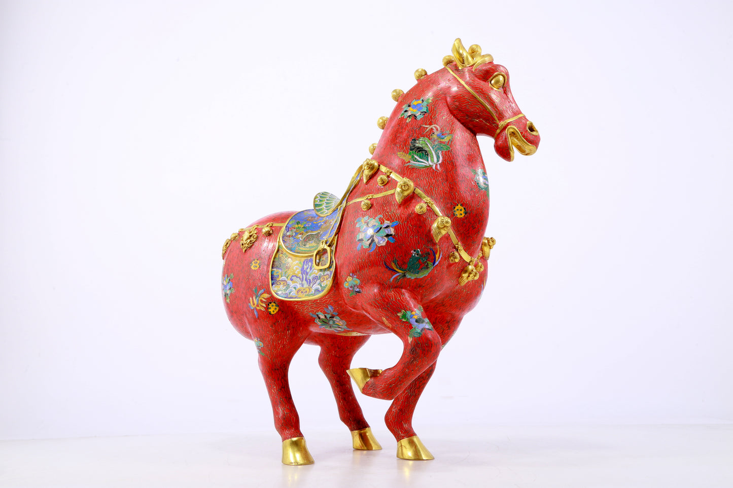 A perfect cloisonné horse ornament