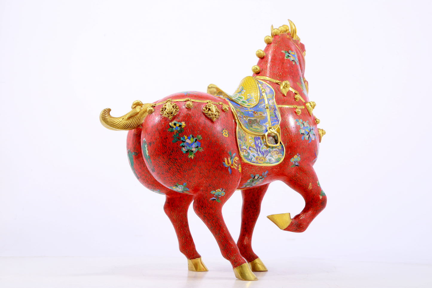 A perfect cloisonné horse ornament