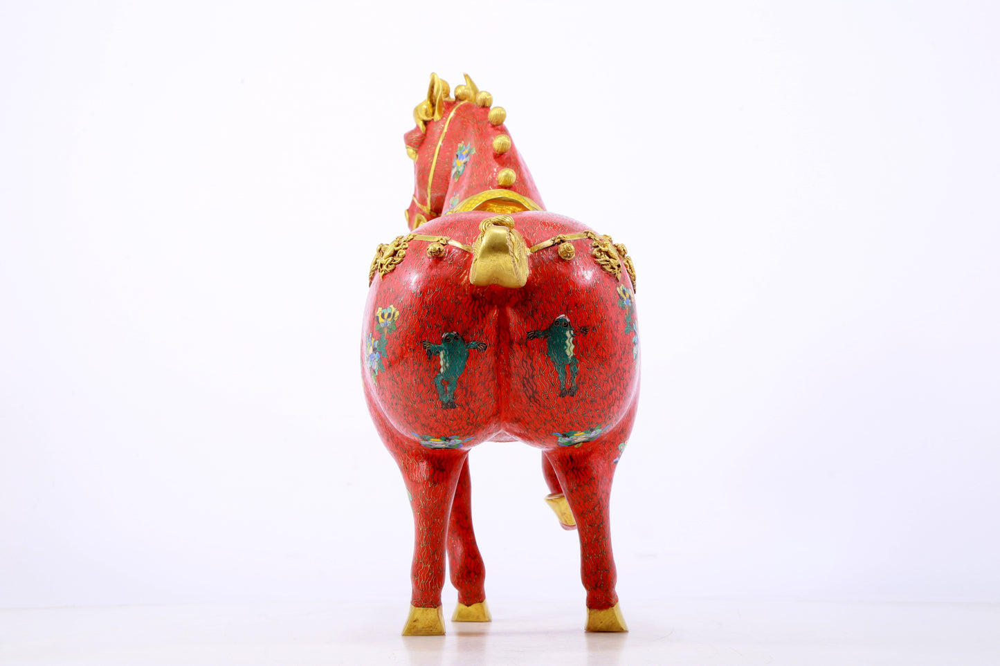 A perfect cloisonné horse ornament