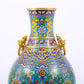 A perfect cloisonne lotus pattern amphora