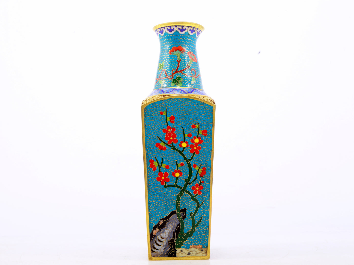 A pair of exquisite cloisonne 'butterfly flower' vases