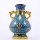 A perfect cloisonne lotus pattern amphora