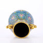 A perfect cloisonne lotus pattern amphora