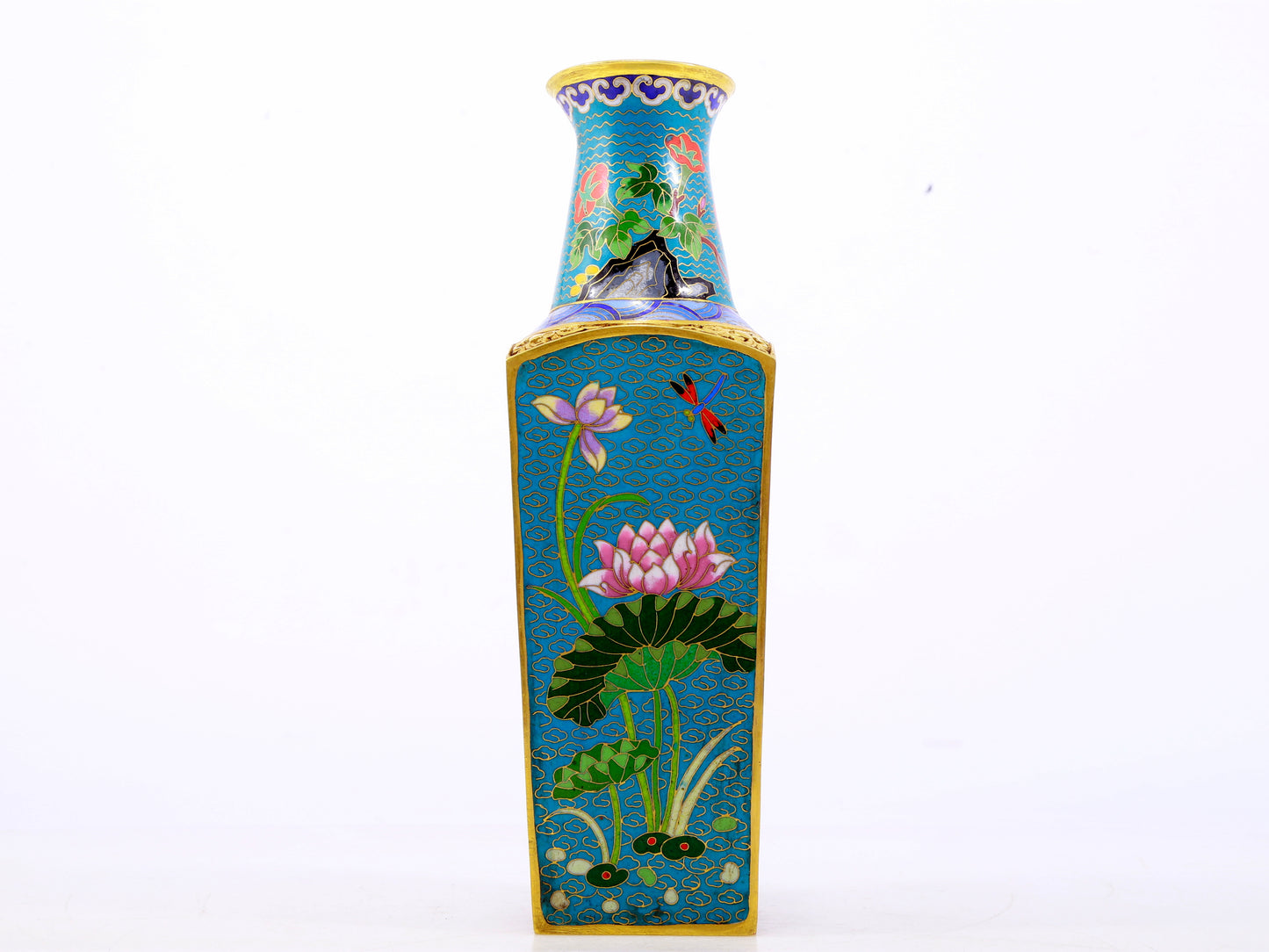 A pair of exquisite cloisonne 'butterfly flower' vases