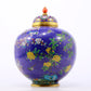 A perfect cloisonné 'flower and bird' pattern jar with lid