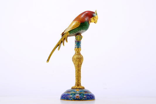 A perfect cloisonné parrot ornament