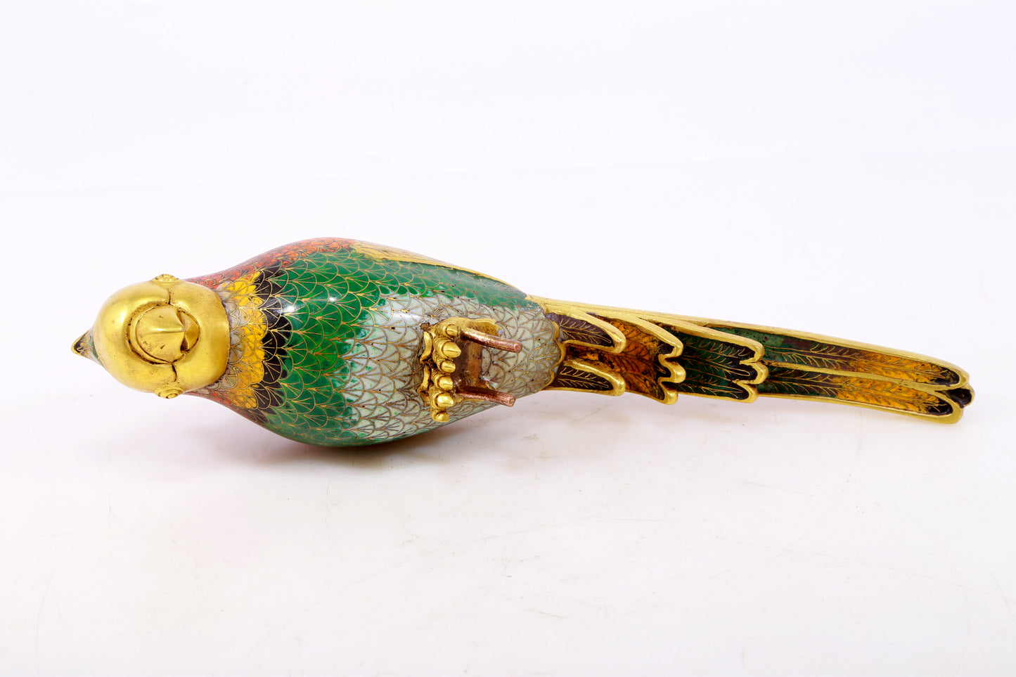 A perfect cloisonné parrot ornament