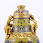 A perfect cloisonné animal face pattern tripod bottle with lid